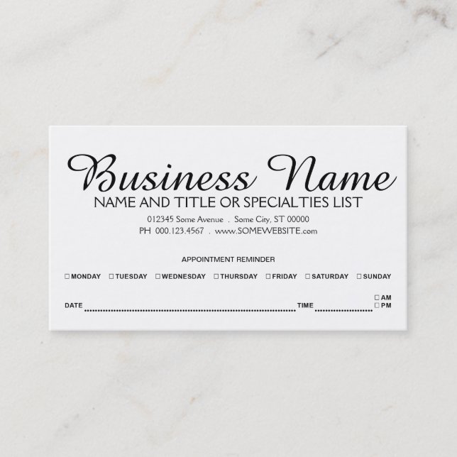 appointment reminder (Front)