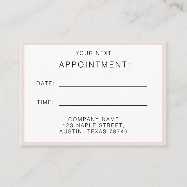 Appointment Reminder Card (Front)