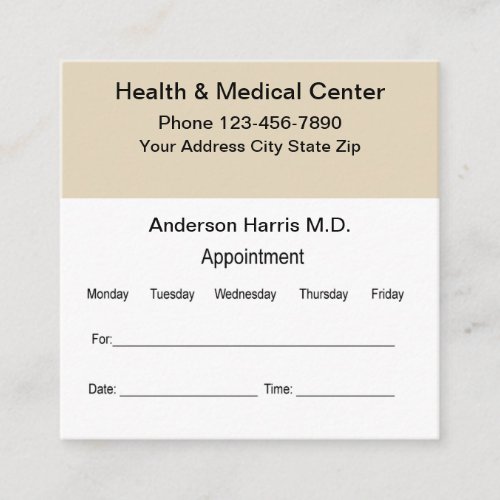 Appointment Reminder Card For A Doctor
