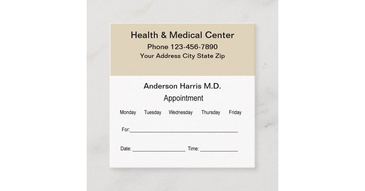 Appointment Reminder Card For A Doctor Zazzle