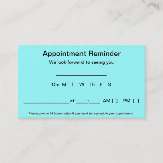 Appointment Reminder Cards (100 pack-Light Blue)