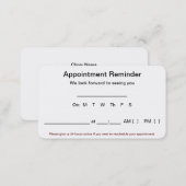 Appointment Reminder Cards (100 pack-White) (Front/Back)