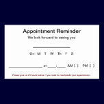 Appointment Reminder Cards (100 pack-White) business cards