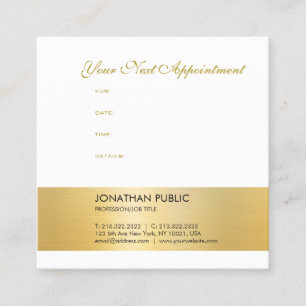 Appointment Reminder Elegant Gold Look Template Card