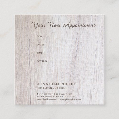 Appointment Reminder Elegant Wood Look Template