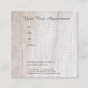 Appointment Reminder Elegant Wood Look Template Card