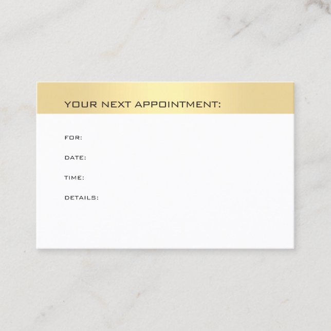 Appointment Reminder Gold Look Modern Template (Front)