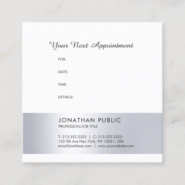 Appointment Reminder Hospital Doctor Dentist Chic (Front)