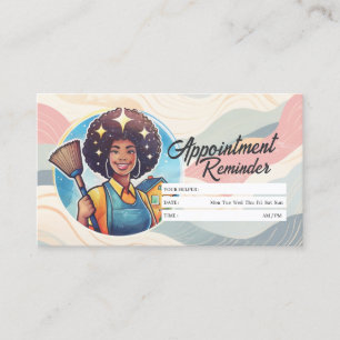 Appointment Reminder House Cleaning Housekeeping Business Card