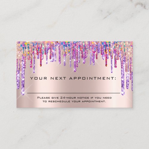 Appointment Reminder Makeup Nails Hair Lashes Rose Business Card