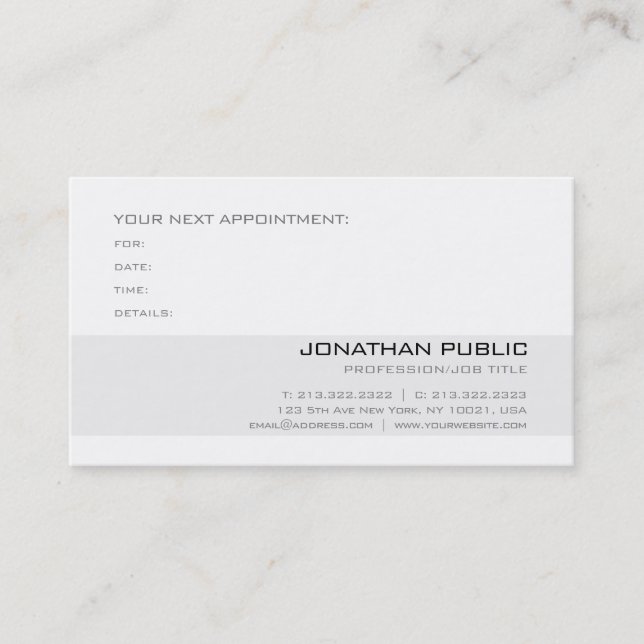 Appointment Reminder Modern Elegant Minimal Design (Front)