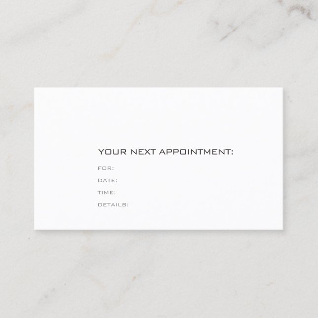 Appointment Reminder Modern Elegant Simple Plain Card (Front)