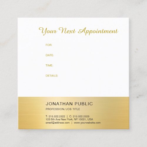 Appointment Reminder Modern Faux Gold Template