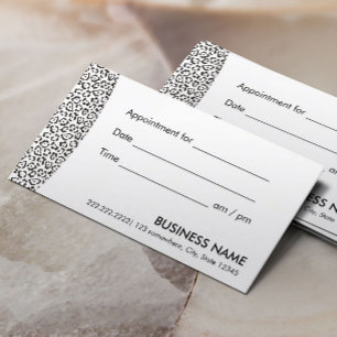 Appointment Reminder Modern Snow Leopard Print