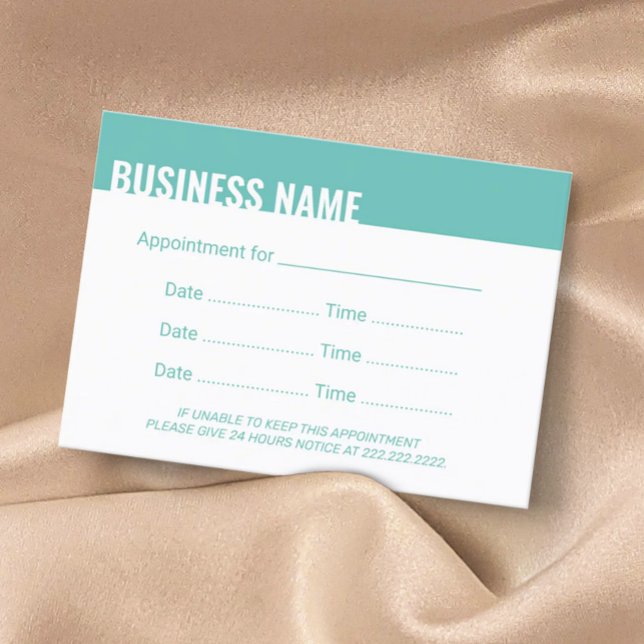 Appointment Reminder Modern Teal Bold Border Card (Creator Uploaded)