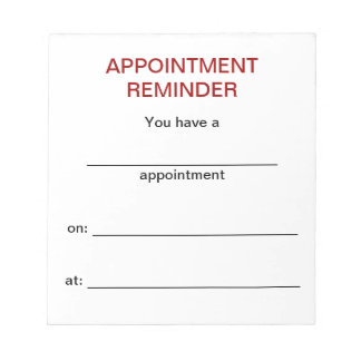 Appointment Reminder Notepad