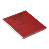 Appointment Reminder Notepad - Red w/Black Text (Angled)