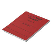 Appointment Reminder Notepad - Red w/Black Text (Rotated)