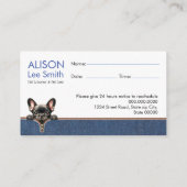 Appointment Reminder pet goomer & Pet care Business Card (Back)