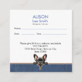 Appointment Reminder pet goomer & Pet care Square Business Card (Back)