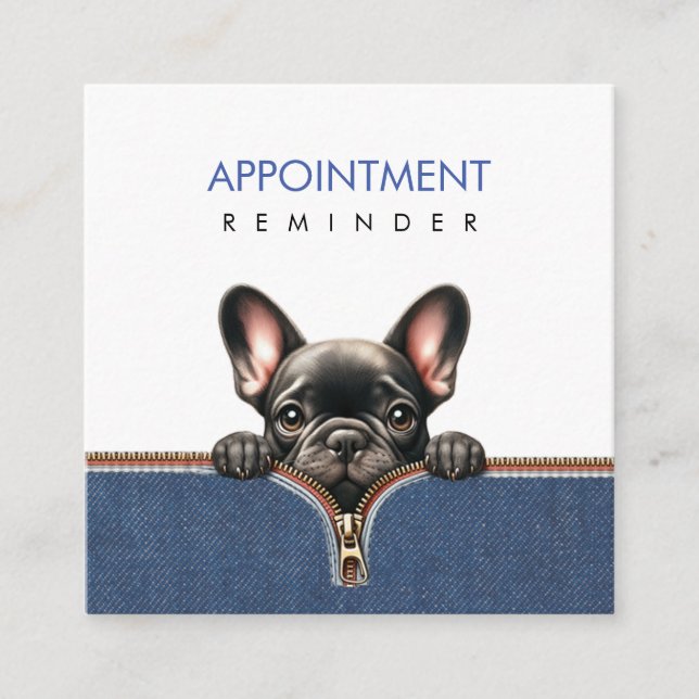 Appointment Reminder pet goomer & Pet care Square Business Card (Front)