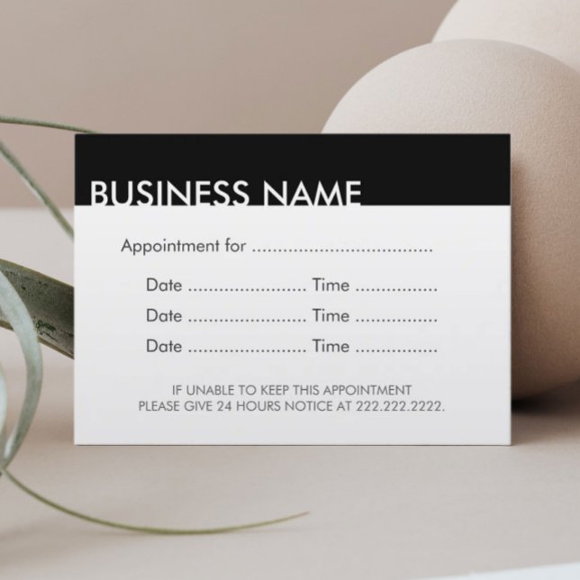 Appointment Reminder Plain Black & White (Creator Uploaded)