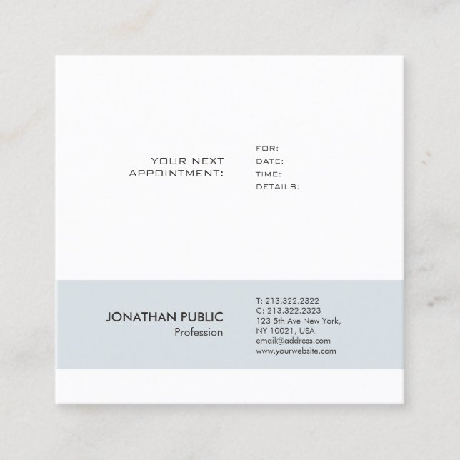 Appointment Reminder Professional Simple Plain (Front)