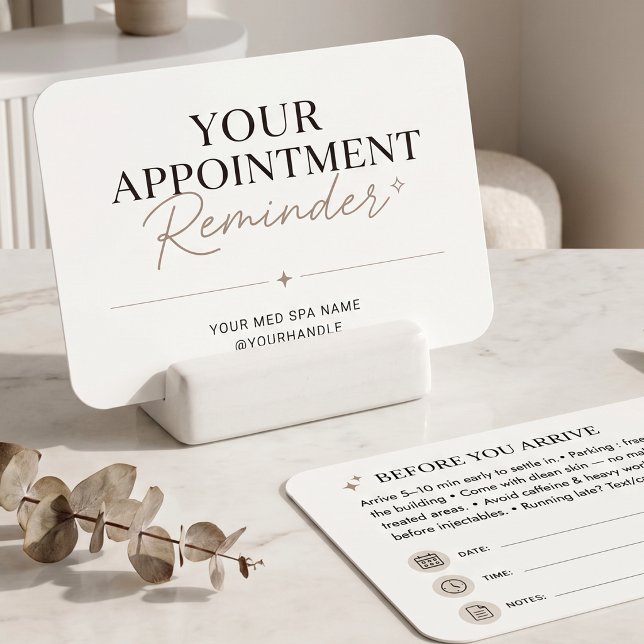 Appointment Reminder Taupe Minimal Spa Design (Creator Uploaded)
