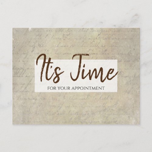 Appointment Reminder Vintage Handwritten Paper Postcard