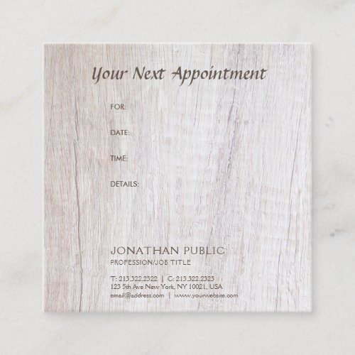 Appointment Reminder Wood Look Trendy Template