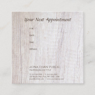 Appointment Reminder Wood Look Trendy Template Card