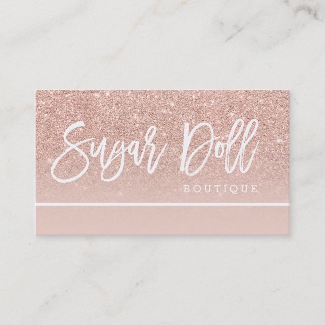 Appointment rose gold typography rose gold logo card (Front)