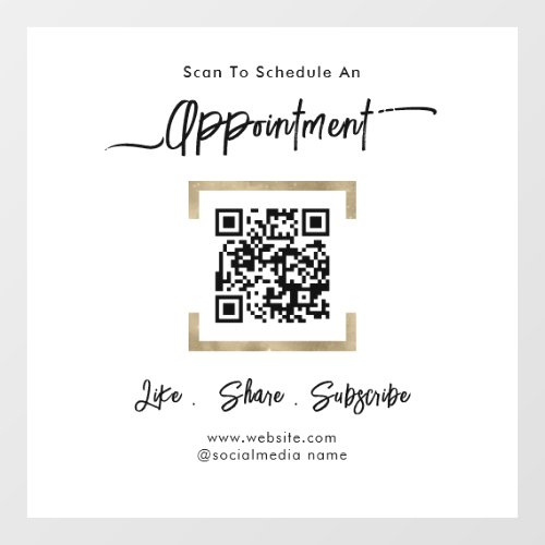 Appointment Schedule QR Code Window Cling