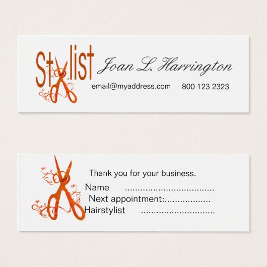 Appointment Typography Drawing Artisan Scissors (Front & Back)