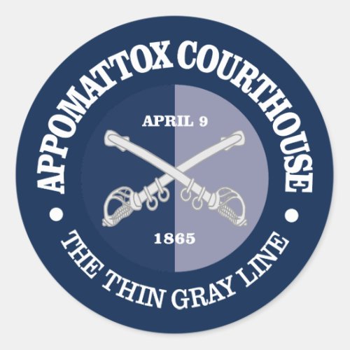 Appomattoc Courthouse BG Classic Round Sticker