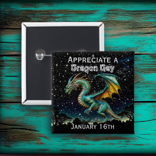 Appreciate a Dragon Day Funny Holiday Shirt Button