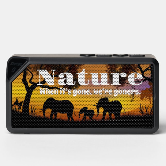 Appreciate Nature and Elephants Bluetooth Speaker (Front)