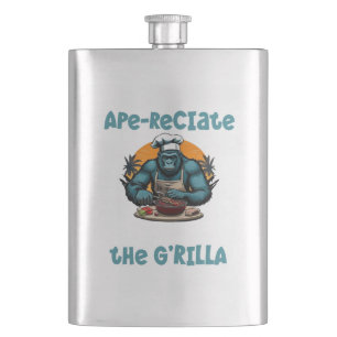 Appreciate The G'rilla Master BBQ Griller Fun Pun Flask
