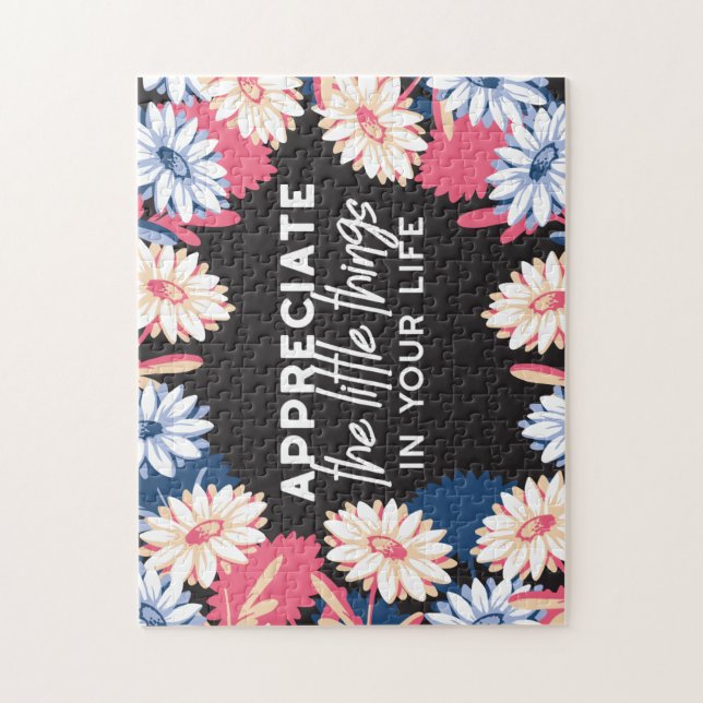 Appreciate the little things quotes jigsaw puzzle (Vertical)