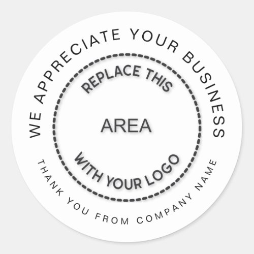 Appreciate Your Business Logo Thank You Name Classic Round Sticker