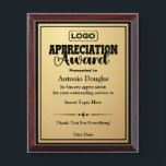 Appreciation Award for Employee | Custom Logo<br><div class="desc">Award to recognize your favorite Employee. Let them know how much you appreciate them. Personalized Awards for Recognition, Best Words of Appreciation for Employee of the Month</div>
