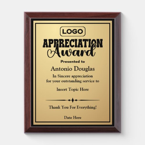 Appreciation Award for Employee | Custom Logo