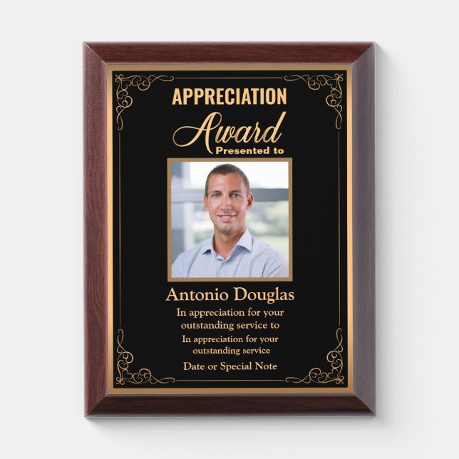 Appreciation Award for Employee | custom photo Plaque (Vertical)