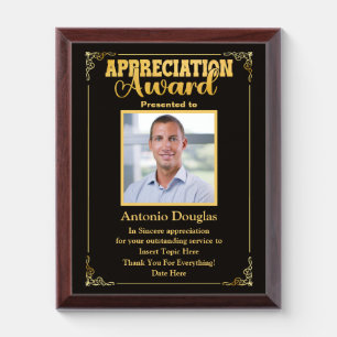 Appreciation Award for Employee   custom photo Plaque