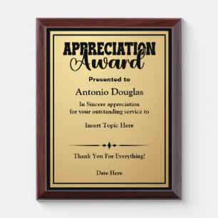 Appreciation Award for Employee   Custom Trophies Plaque