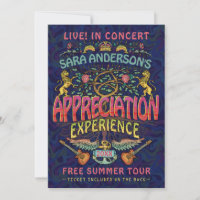 Appreciation Band Retro 70s Concert Ticket Theme
