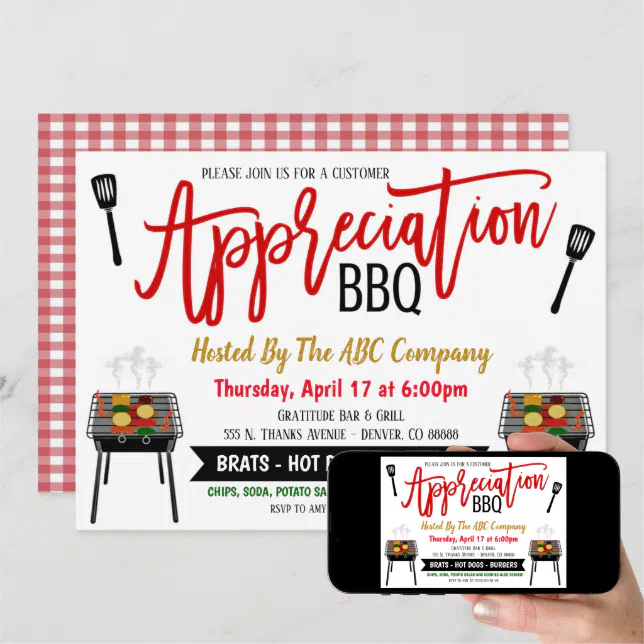 Appreciation BBQ Grill Out Invitation | Zazzle