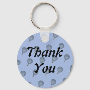 Appreciation Blue Mosaic Hot Air Balloon Thank You Keychain