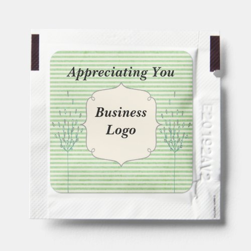 Appreciation Business Logo Green Stripes  Plants Hand Sanitizer Packet