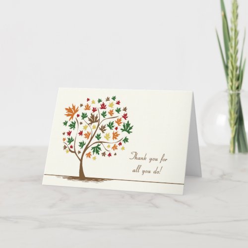 Appreciation Card to Thank Someone w Tree